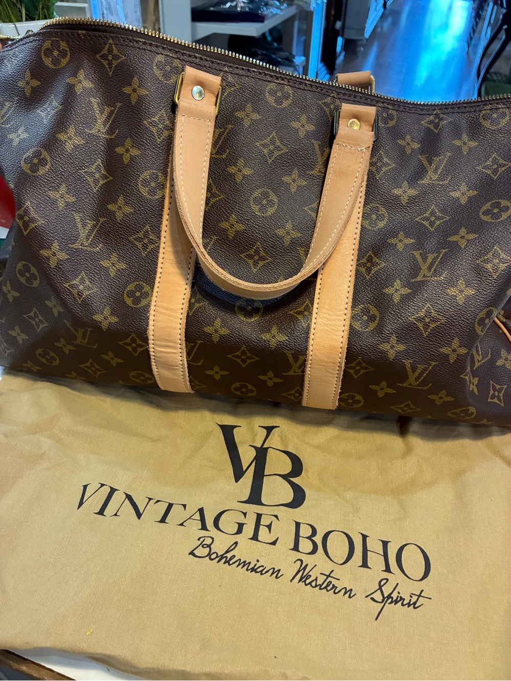 Vintage Boho Louis Vuitton Monogram Vachetta Duffle